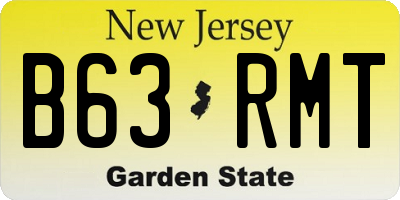 NJ license plate B63RMT