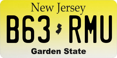 NJ license plate B63RMU