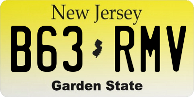 NJ license plate B63RMV