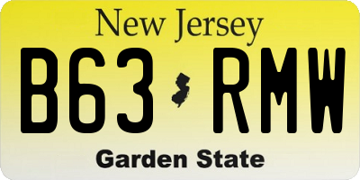 NJ license plate B63RMW