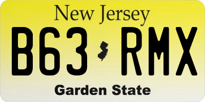 NJ license plate B63RMX
