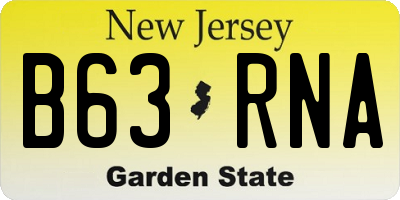 NJ license plate B63RNA