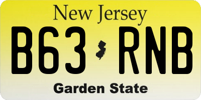 NJ license plate B63RNB
