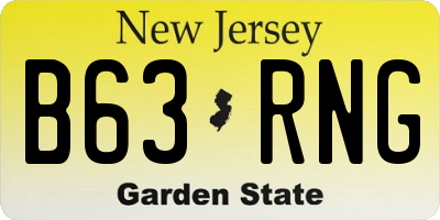 NJ license plate B63RNG
