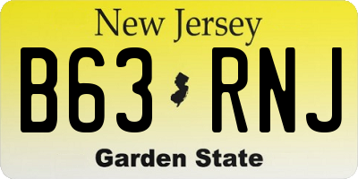NJ license plate B63RNJ