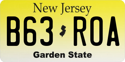 NJ license plate B63ROA