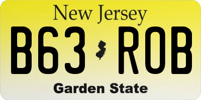 NJ license plate B63ROB