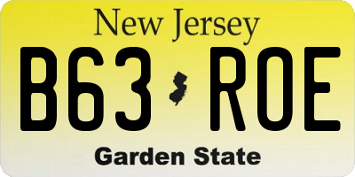 NJ license plate B63ROE