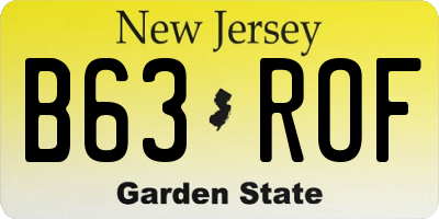 NJ license plate B63ROF