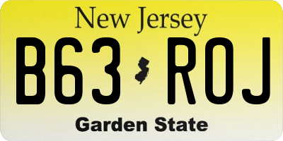 NJ license plate B63ROJ