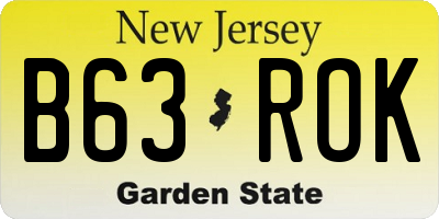 NJ license plate B63ROK