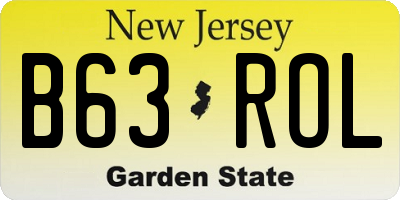 NJ license plate B63ROL