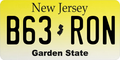 NJ license plate B63RON