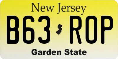 NJ license plate B63ROP