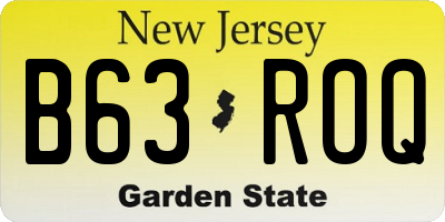NJ license plate B63ROQ