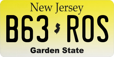 NJ license plate B63ROS