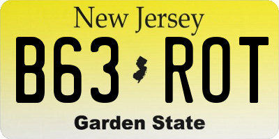 NJ license plate B63ROT