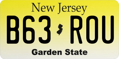 NJ license plate B63ROU