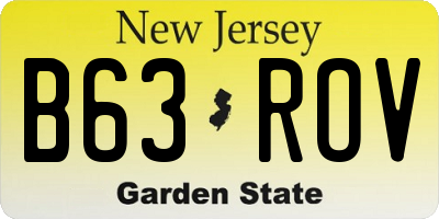 NJ license plate B63ROV