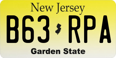 NJ license plate B63RPA
