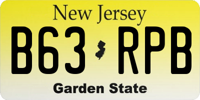 NJ license plate B63RPB