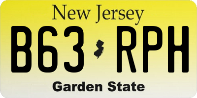NJ license plate B63RPH
