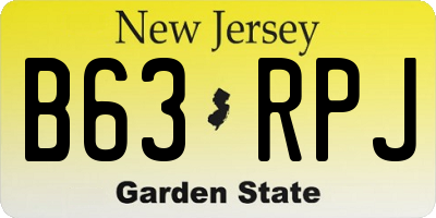 NJ license plate B63RPJ