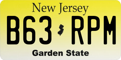 NJ license plate B63RPM