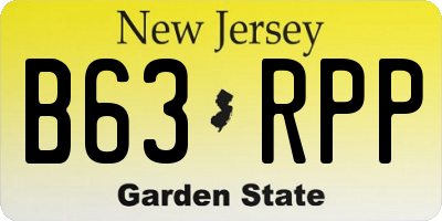 NJ license plate B63RPP
