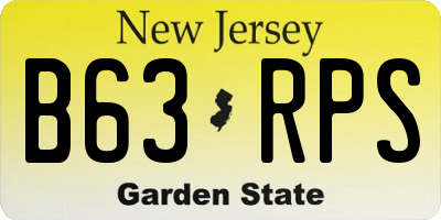 NJ license plate B63RPS