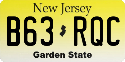 NJ license plate B63RQC