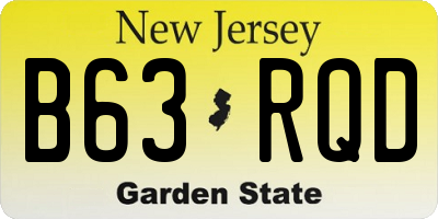 NJ license plate B63RQD
