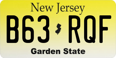 NJ license plate B63RQF