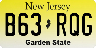 NJ license plate B63RQG