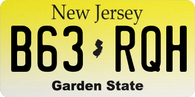 NJ license plate B63RQH