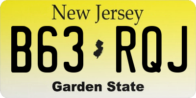 NJ license plate B63RQJ