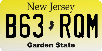 NJ license plate B63RQM