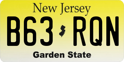 NJ license plate B63RQN
