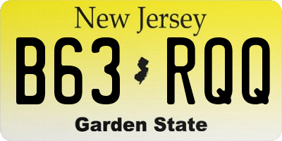 NJ license plate B63RQQ