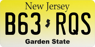 NJ license plate B63RQS