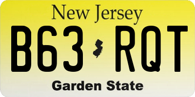 NJ license plate B63RQT