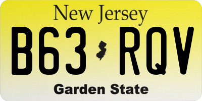 NJ license plate B63RQV