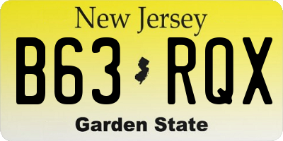 NJ license plate B63RQX