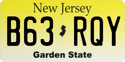 NJ license plate B63RQY