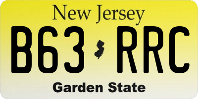NJ license plate B63RRC
