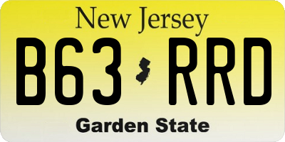NJ license plate B63RRD