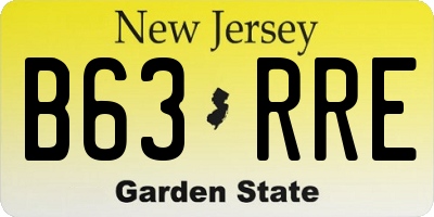 NJ license plate B63RRE