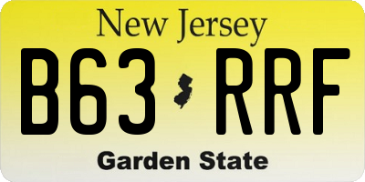 NJ license plate B63RRF
