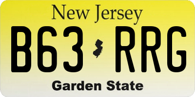 NJ license plate B63RRG