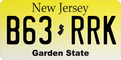 NJ license plate B63RRK